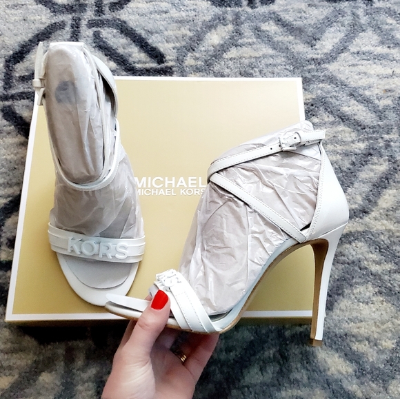 Michael Kors Shoes - Sold! MICHAEL KORS Stiletto Sandals White NIB